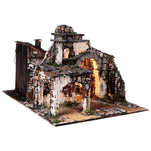 Osada średniowieczna z lustrem i figurkami 12 cm, 55x80x50 cm 5