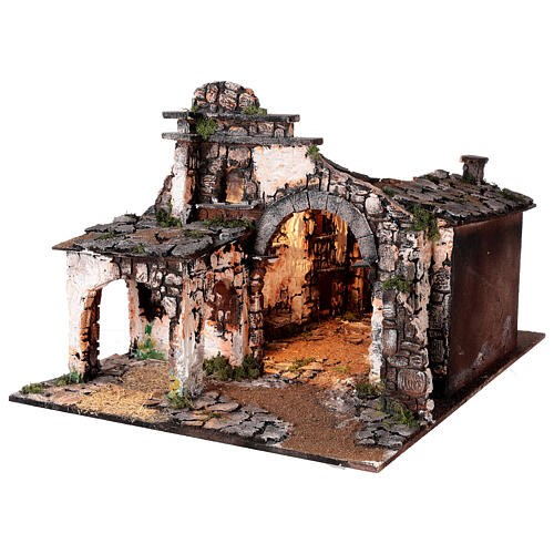 Osada średniowieczna z lustrem i figurkami 12 cm, 55x80x50 cm 11