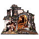 Medieval hamlet 55x80x50 cm with mirror and 12 cm figurines s1