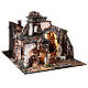 Medieval hamlet 55x80x50 cm with mirror and 12 cm figurines s12