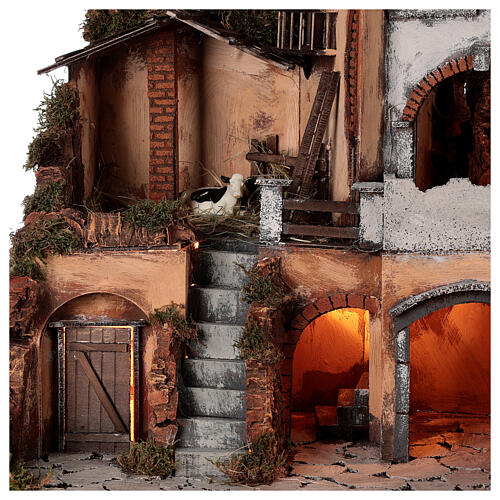 Ambientazione classica forno stalla mucca 10 cm presepe napoletano 50x60x40 4
