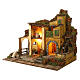 1700s Neapolitan nativity village with watermill 40x60x40 cm for 10 cm figures s3