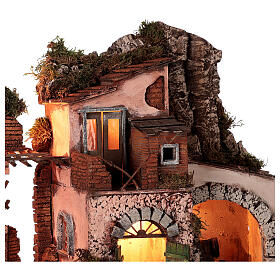 Scenografia w stylu XVIII wieku z młynem – szopka neapolitańska, 50×60×40 cm, do figurek 10 cm