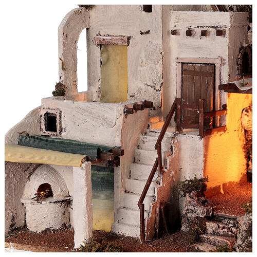 Arabic style village with oven Neapolitan Nativity scene 50x60x45 for statues 10 cm 2
