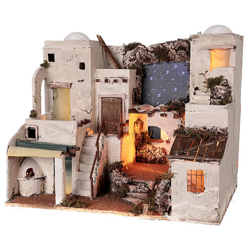 Arabic style village with oven Neapolitan Nativity scene 50x60x45 for statues 10 cm 3