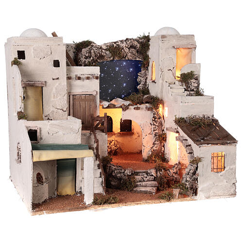 Arabic style village with oven Neapolitan Nativity scene 50x60x45 for statues 10 cm 5
