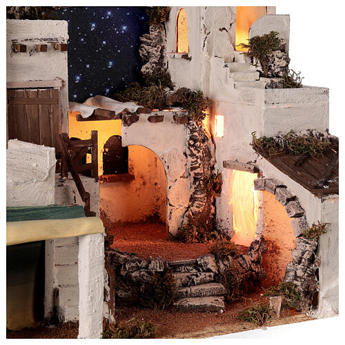 Arabic style village with oven Neapolitan Nativity scene 50x60x45 for statues 10 cm 6