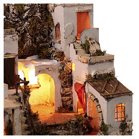 Borgo stile arabo con forno presepe napoletano 50x60x45 per statue 10 cm