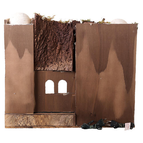 Borgo stile arabo con forno presepe napoletano 50x60x45 per statue 10 cm 6