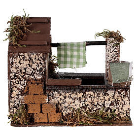 Zlewozmywak z działającą fontanną do szopki neapolitańskiej, 15x20x10 cm, dla figurek 12 cm