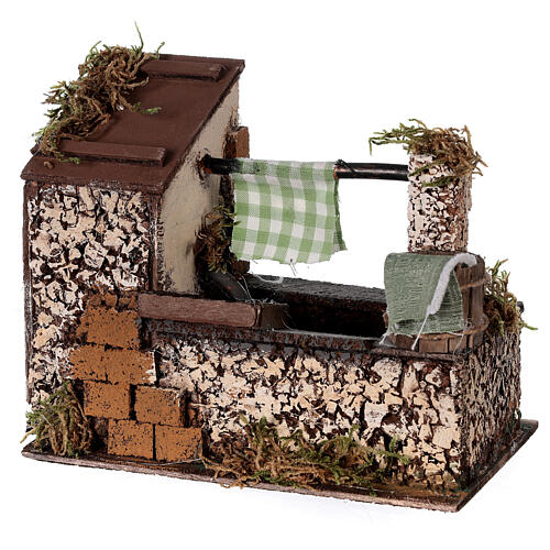 Zlewozmywak z działającą fontanną do szopki neapolitańskiej, 15x20x10 cm, dla figurek 12 cm 2