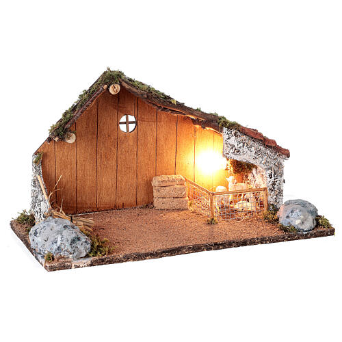 Hut Neapolitan Nativity scene sheep enclosure 20x40x20 for statues 8-10 cm 3