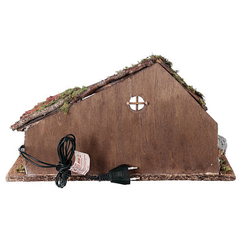 Stable with sheep enclosure, Neapolitan nativity scene 20x40x20 for statues 8-10 cm 4