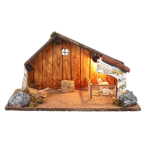 Sheep Barn 40x25x25 cm for Neapolitan Nativity Scene with 10 cm characters 1