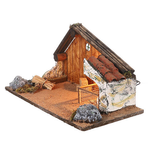 Sheep Barn 40x25x25 cm for Neapolitan Nativity Scene with 10 cm characters 2