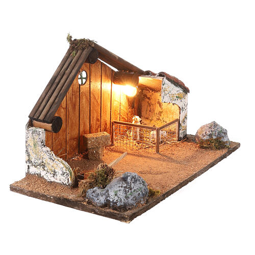 Sheep Barn 40x25x25 cm for Neapolitan Nativity Scene with 10 cm characters 3