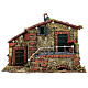Casa em miniatura musgo e cortiça para presépio napolitano com figuras de altura média 6 cm, 25x32x20 cm s1