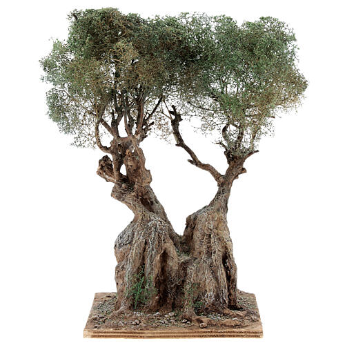 Realistic olive tree for Neapolitan Nativity scene real wood papier-mache h 20 cm 4