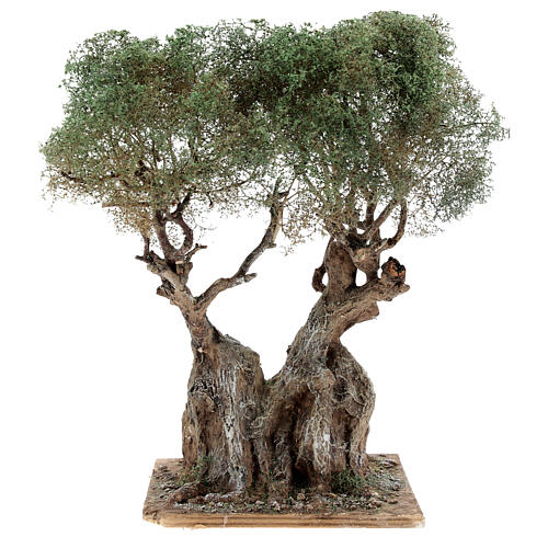 Arbre olivier réaliste crèche napolitaine bois papier mâché h réelle 20 cm 1