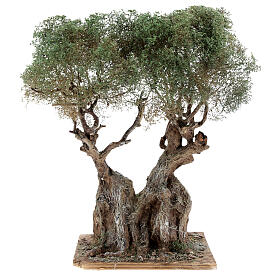 Albero ulivo realistico presepe napoletano legno cartapesta h reale 20 cm