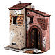 Neapolitan Nativity scene houses in cork and wood open door 25x25x15 for statues 10-12 cm s2