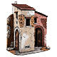 Neapolitan Nativity scene houses in cork and wood open door 25x25x15 for statues 10-12 cm s3