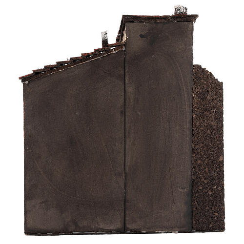 Case presepe napoletano sughero legno portone aperto 25x25x15 per 10-12 cm 4