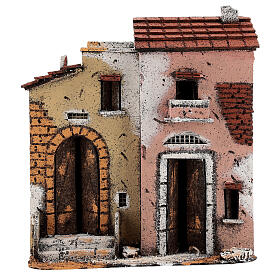 Casas con calle belén napolitano corcho 25x25x10 para estatuas 10 cm