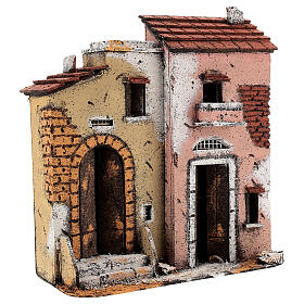 Casas con calle belén napolitano corcho 25x25x10 para estatuas 10 cm