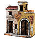 Neapolitan Nativity Scene setting houses on a road with balconies 25x25x10 cm for 10 cm figurines s2