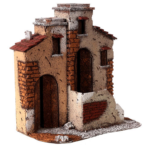 Osiedle domów z korka do neapolitańskiej szopki, 25x25x15, dla figurki 10 cm 3