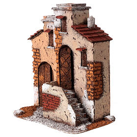 Cork houses setting for Neapolitan Nativity Scene 25x25x15 cm for 10 cm figurines