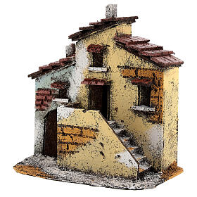 Casas adyacentes corcho belén napolitano 15x15x10 cm para estatuas 3 cm