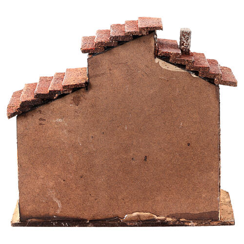 Casas adyacentes corcho belén napolitano 15x15x10 cm para estatuas 3 cm 4