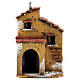 Casa de cortiça com muros cor ocre para presépio napolitano com figuras altura média 4 cm, medidas: 15,5x9,5x8 cm s1