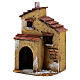 Casa de cortiça com muros cor ocre para presépio napolitano com figuras altura média 4 cm, medidas: 15,5x9,5x8 cm s3