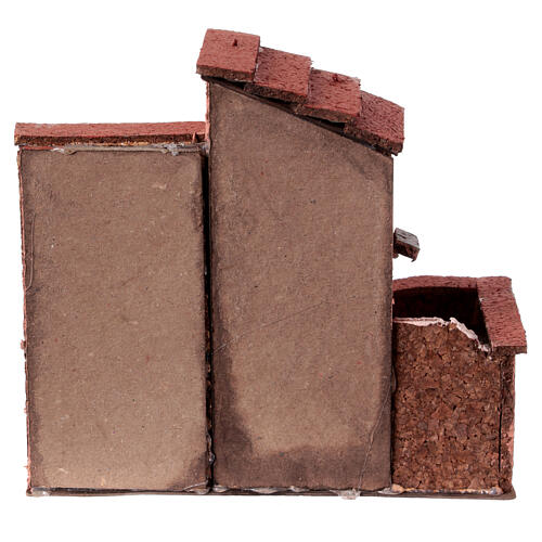 Para miniaturowych domków z korka do szopki neapolitańskiej, dla figurek 3 cm, 13,5×13,5×9 cm 4