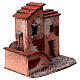 Duas casas em miniatura com escada cortiça para presépio napolitano com figuras altura média 3 cm, medidas: 13,5x13,5x9 cm s3
