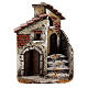 Neapolitan Nativity scene house in cork 15x10x15 cm for statues 4 cm s1