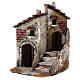 Neapolitan Nativity scene house in cork 15x10x15 cm for statues 4 cm s2