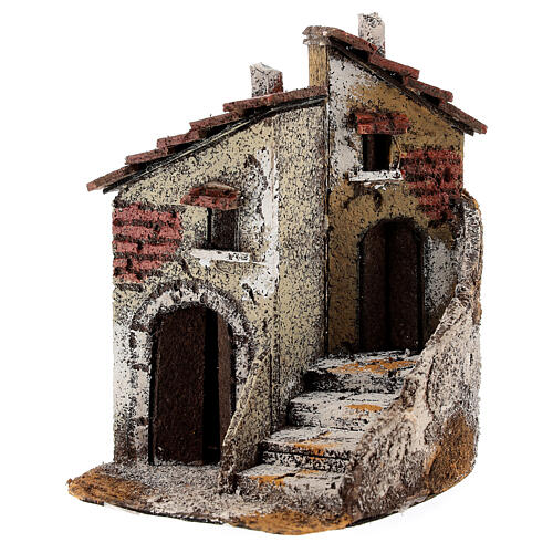 Dom do szopki neapolitańskiej z korka, 15x10x15 cm, dla figurek 4 cm 2