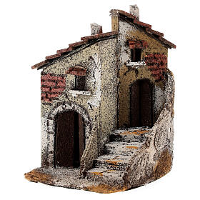 Casa cortiça para presépio napolitano com figuras altura média 4 cm, medidas: 14,5x11x13,5 cm