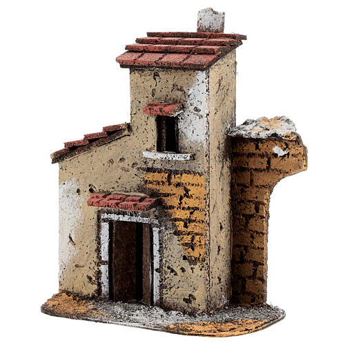 Casa sughero arco diroccato presepe napoletano 15x15x5 per statue 4-6 cm 3