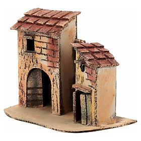 Case muro sughero miniatura presepe napoletano 15x15x5 per statue 4 cm