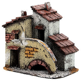 Casa miniatura belén napolitano escaleras 15x15x10 para estatuas 3 cm