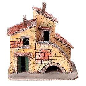 Casa miniatura presepe napoletano scale 15x15x10 per statue 3 cm