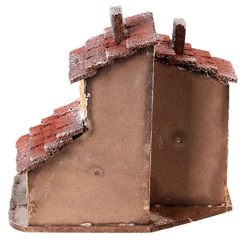 Casa miniatura presepe napoletano scale 15x15x10 per statue 3 cm 4