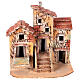 Three houses cork Neapolitan Nativity scene 15x15x10 for statues 3 cm s1