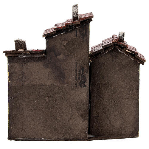 Trois maisons liège crèche napolitaine 15x15x10 cm pour santons 3 cm 4