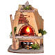 Oven masonry effect light fire Neapolitan nativity scene 15x10x10 s1